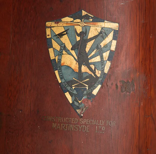 Wooden propeller blade (detail), pre-1916.