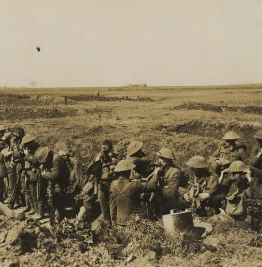 NZ troops checking gas masks, 15 April 1918.
