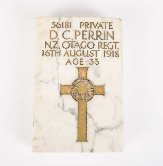 Marble memorial piece, post-1921.