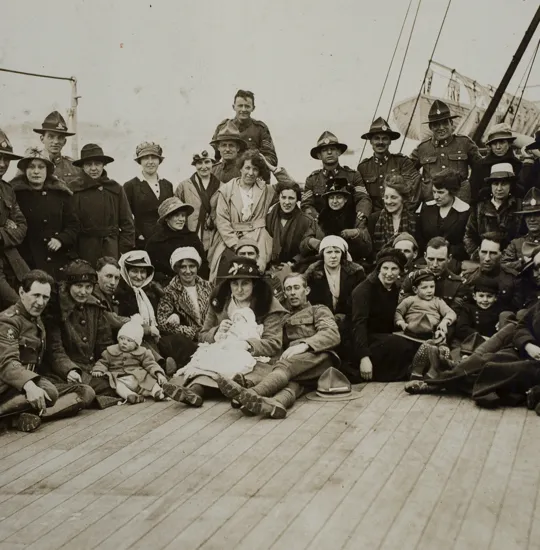 Sergeants and their wives on the Remuera, 1919.